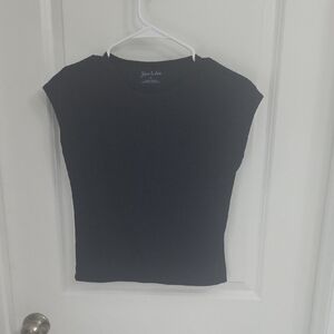 Classic Navy Cap Sleeve Top Size LARGE